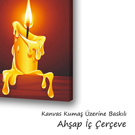 erimiş yanan mum baskılı kanvas duvar tablosu