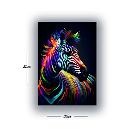 zebra renkli desenli baskılı kanvas duvar tablosu