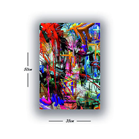 karmaşık sanatsal çizgiler baskılı kanvas duvar tablosu