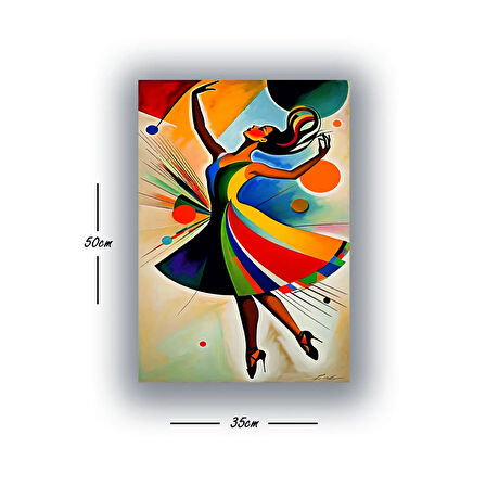 Kadın bale dans baskılı kanvas duvar tablosu