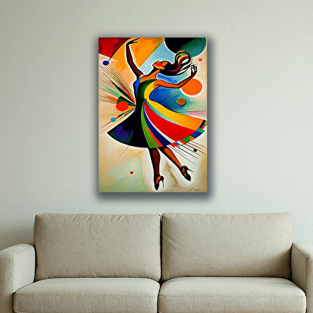 Kadın bale dans baskılı kanvas duvar tablosu