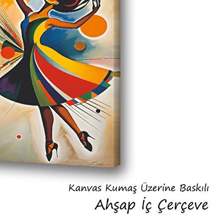 Kadın bale dans baskılı kanvas duvar tablosu