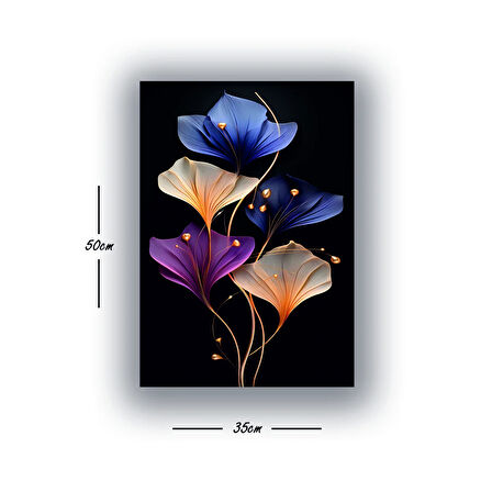 renkli çiçekler baskılı kanvas duvar tablosu