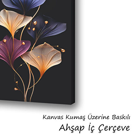 renkli çiçekler baskılı kanvas duvar tablosu
