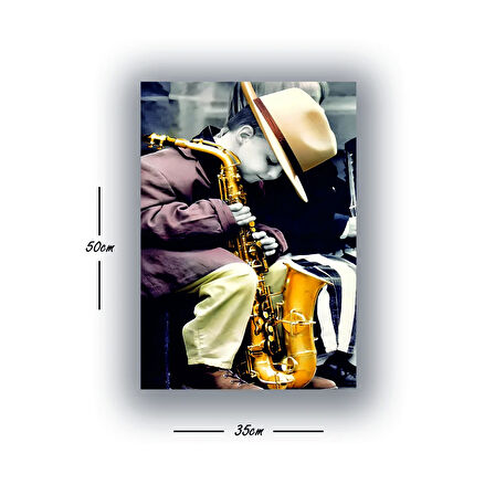 çoçuk jazz muzik baskılı kanvas duvar tablosu