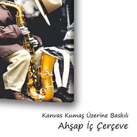 çoçuk jazz muzik baskılı kanvas duvar tablosu