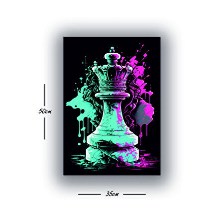 şah mat satranç baskılı kanvas duvar tablosu