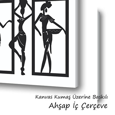 Afrikalı kadınlar baskılı kanvas duvar tablosu