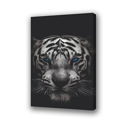 Mavi gözlü kaplan baskılı kanvas duvar tablosu