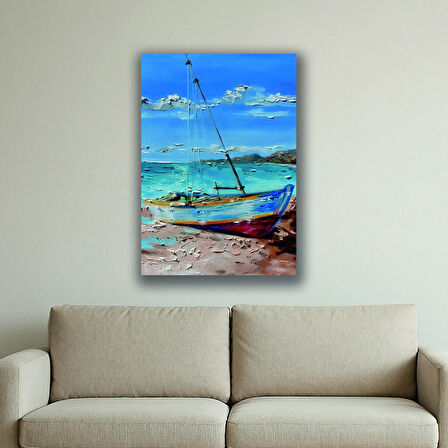 Kumsal tekne kumlar baskılı kanvas duvar tablosu