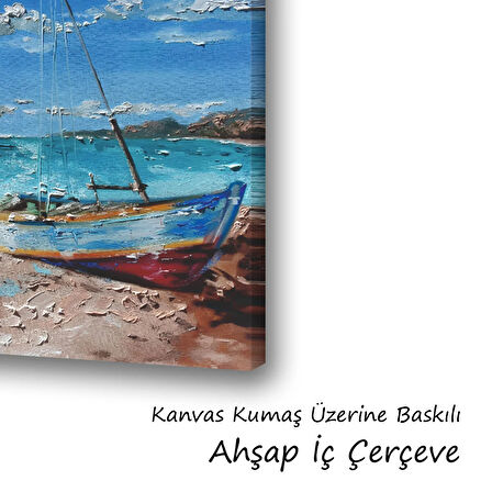 Kumsal tekne kumlar baskılı kanvas duvar tablosu