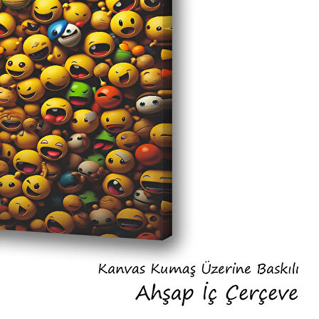 sarı toplar surat ifadesi baskılı kanvas duvar tablosu