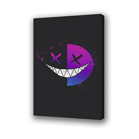 gülen x surat baskılı kanvas duvar tablosu