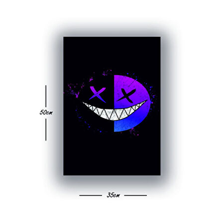 gülen x surat baskılı kanvas duvar tablosu