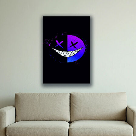 gülen x surat baskılı kanvas duvar tablosu