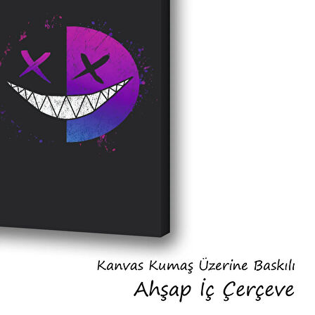 gülen x surat baskılı kanvas duvar tablosu