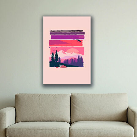 manzara parçalı baskılı kanvas duvar tablosu