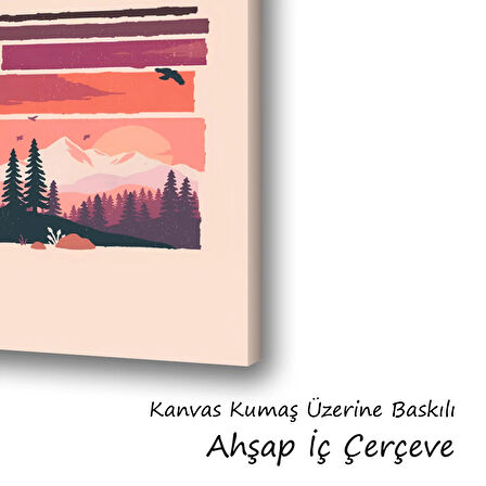 manzara parçalı baskılı kanvas duvar tablosu