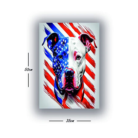 amerikan bulldog baskılı kanvas duvar tablosu