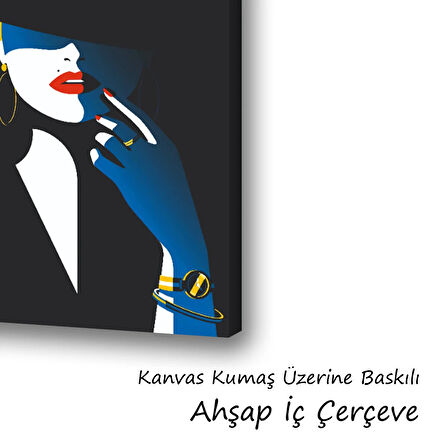 kadın model kuaförler için baskılı kanvas duvar tablosu