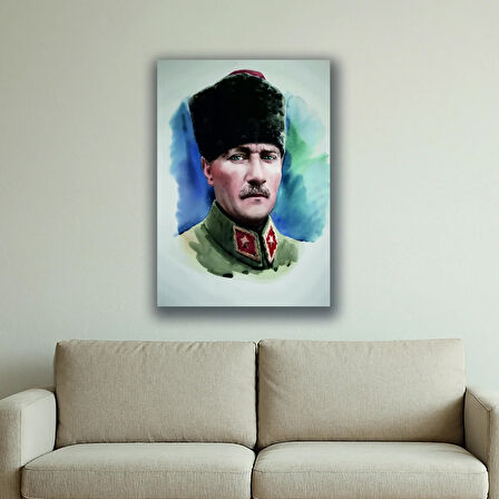 baş komutan atatürk baskılı kanvas duvar tablosu