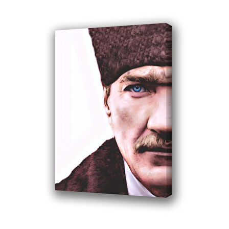 atatürk mavi gözler baskılı kanvas duvar tablosu