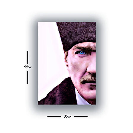 atatürk mavi gözler baskılı kanvas duvar tablosu