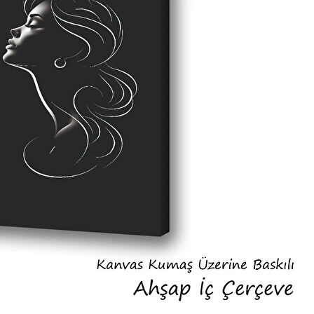 bayan kuaför saç dizayn baskılı kanvas duvar tablosu