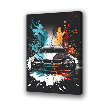 araba boya patlamalı baskılı kanvas duvar tablosu