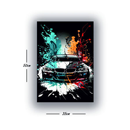 araba boya patlamalı baskılı kanvas duvar tablosu
