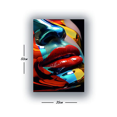 kadın makyaj dudak baskılı kanvas duvar tablosu