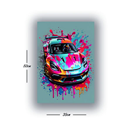 spor yarış arabası boya baskılı kanvas duvar tablosu