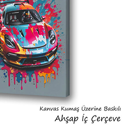 spor yarış arabası boya baskılı kanvas duvar tablosu