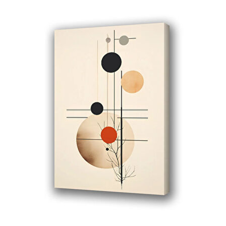 daire matematik dallar baskılı kanvas duvar tablosu