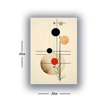 daire matematik dallar baskılı kanvas duvar tablosu