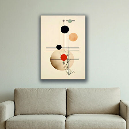 daire matematik dallar baskılı kanvas duvar tablosu