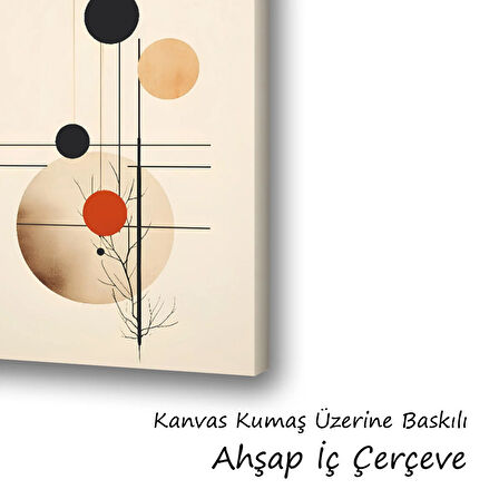 daire matematik dallar baskılı kanvas duvar tablosu