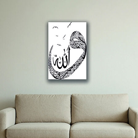 martılar dua arapça baskılı kanvas duvar tablosu