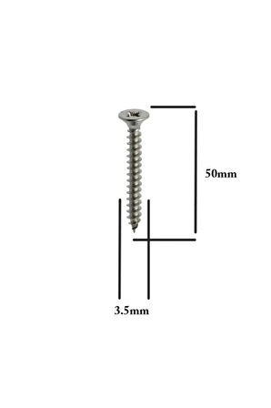 Sunta Vidası 3.5x50Mm Ahşap Vida Raf Vidası Ahşap Tahta Mobilya Vidası Kısa Vida 100 Adet