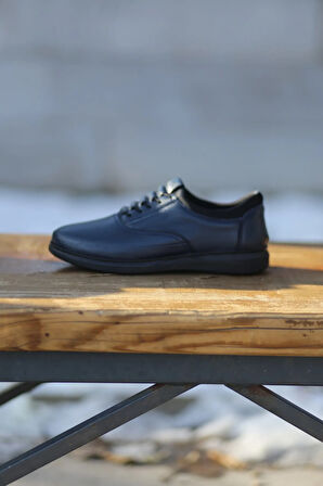 Hakiki Deri Kaymaz Kışlık Taban Akıllı Bağcık ve Ortopedik Erkek Kışlık Sportif Kundura Larcivet