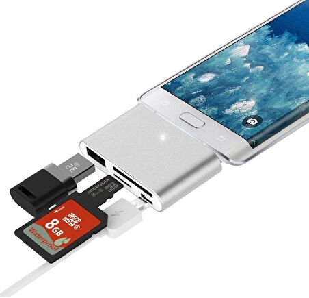 Type C Usb 3.1 Kart Okuyucu SD MicroSD Tf Hub All in Çevirici Dönüştürücü Adaptör