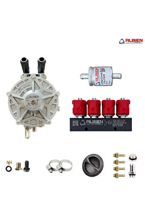 Atiker Uyumlu Sıralı Sistem Regülatör 140kw + Albien Lpg Enjektör 4 Silindir 3 ohm