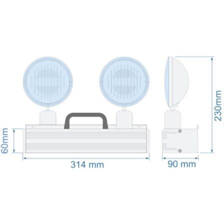 Arsel Versalite-LP VSA-214L (lifepo4) Acil Aydınlatma Armatürü Kesintide 180 Dak. Yanan 2x14 Led Lamba