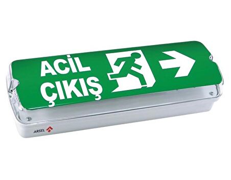 Arsel Betalite AEB-3213-L Acil Çıkış Yönlendirme Armatürü Sürekli ve Kesintide 180 Dak. Yanan 1000 Lümen