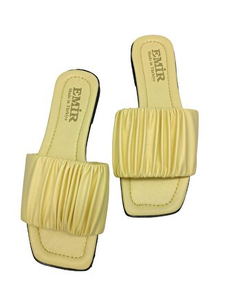 SİA ÇANTA Önü Büzgülü Model Kadın Terliği , Rahat Sandelet Tarzı Kaydırmaz Taban Kadın Terlik