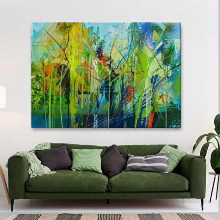 Soyut Yağlıboya Görünüm Dekoratif Kanvas Duvar Tablosu-3553