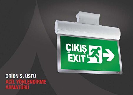Arsel Orion AEB-60223-L Acil Çıkış Yönlendirme Armatürü Sürekli ve Kesintide 180 Dak. Yanan 700 Lümen Led
