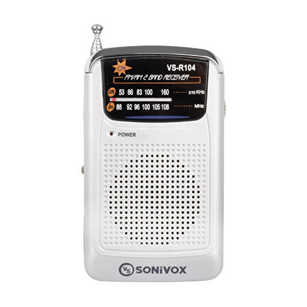 Sonivox Vs-r104 Gümüş Renk Cep Ti̇pi̇ Analog Fm Radyo