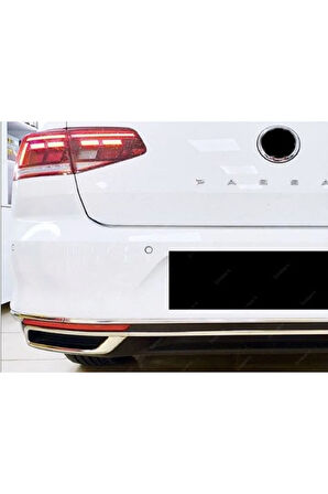 VW Passat B8,5 Krom Arka Tampon Alt Çıta 3 Parça 2019> Paslanmaz Çelik