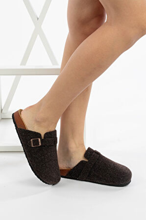 Kadın Mantar Taban Keçeli Konfor Modeli Kışlık Önü Kapalı Keçe Modeli Sabo Günlük Rahat Ev Terliği